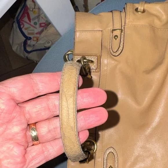 Rehab Coach Tan Leather Tote Bag - Picture 9 of 16